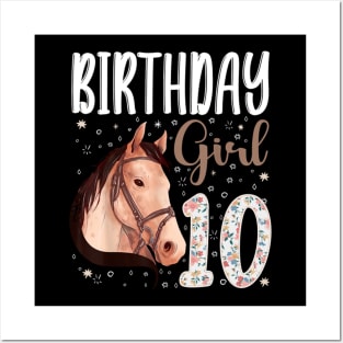 Horse Animal Lovers 10th Birthday Girl Posters and Art